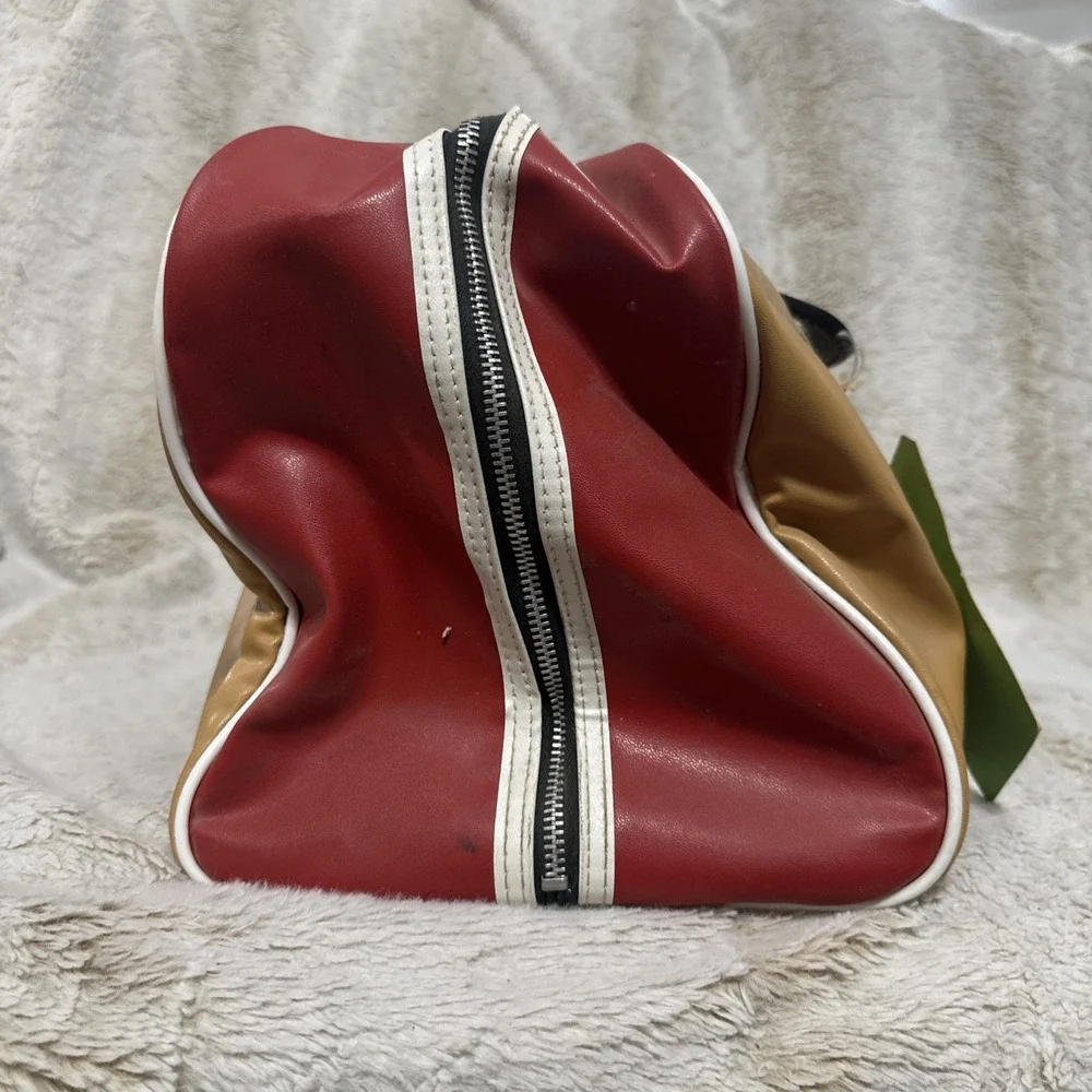 VTG Texas Boy Scouts Red/Tan Full Zip Sport/Bowling Ball Bag w/Carry Handles